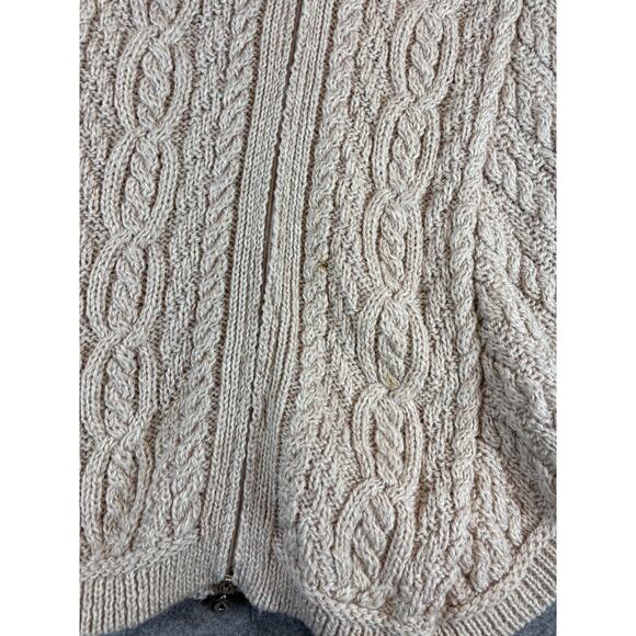 Aran Crafts Merino Wool Batwing Cape Chunky Knit Poncho Sweater Womens S/M Gray - Picture 2 of 9